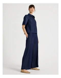 Lyocell Denim Wide Leg Pants