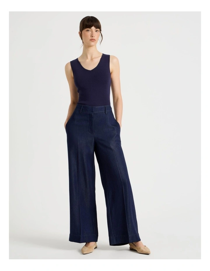 Lyocell Denim Wide Leg Pants image 7