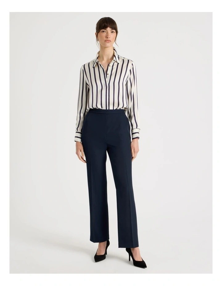 Drape Twill Straight Leg Pants in Navy image 1