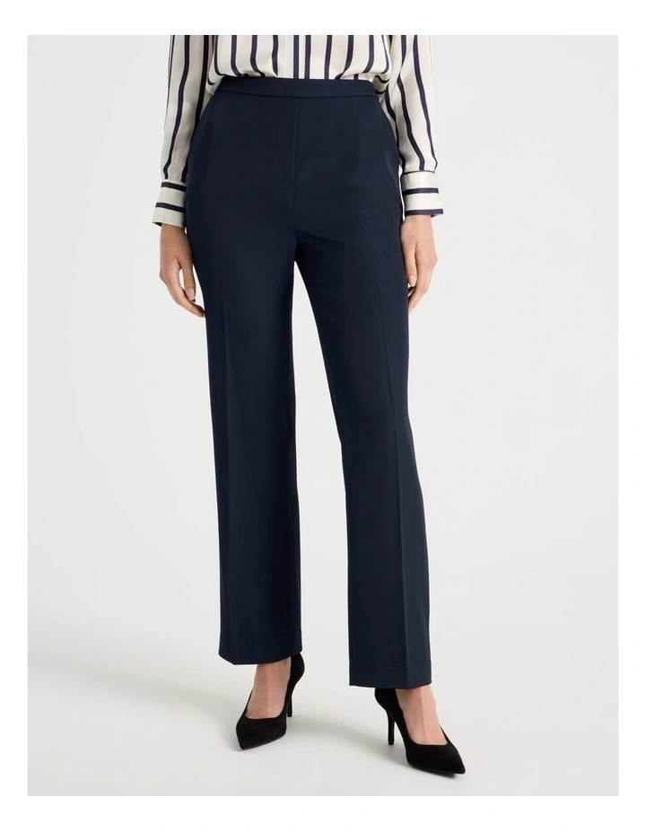 Drape Twill Straight Leg Pants in Navy image 2