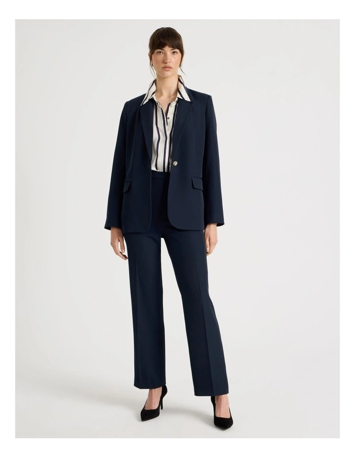 Drape Twill Straight Leg Pants in Navy image 6