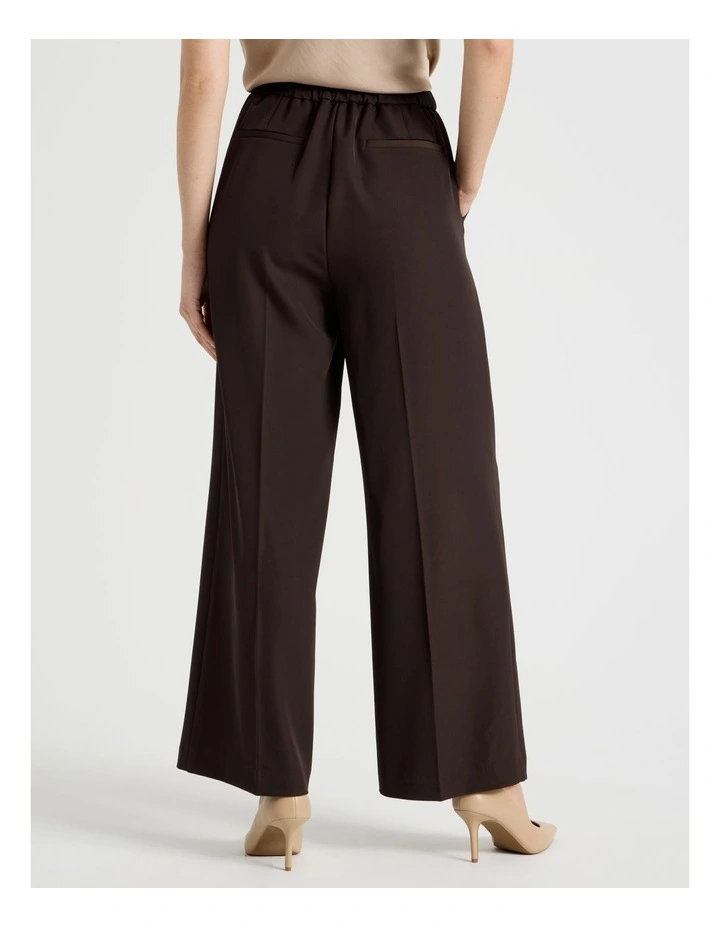 Drape Twill Wide Leg Pants in Brown image 5