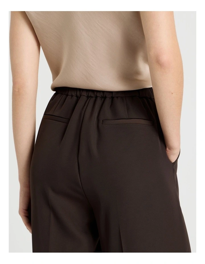 Drape Twill Wide Leg Pants in Brown image 6