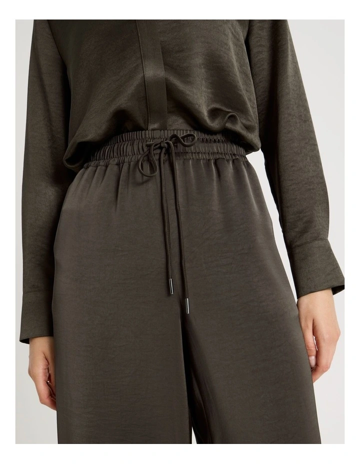 Polyester Satin Wide Leg Pants in Charcoal image 4