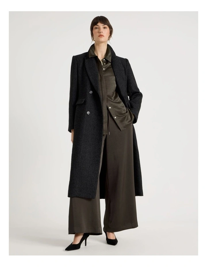 Polyester Satin Wide Leg Pants in Charcoal image 6