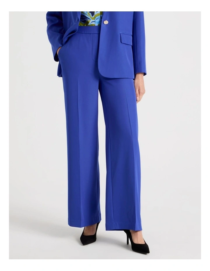 Drape Twill Wide Leg Pants in Cobalt image 2