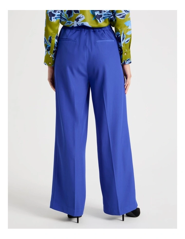 Drape Twill Wide Leg Pants in Cobalt image 5