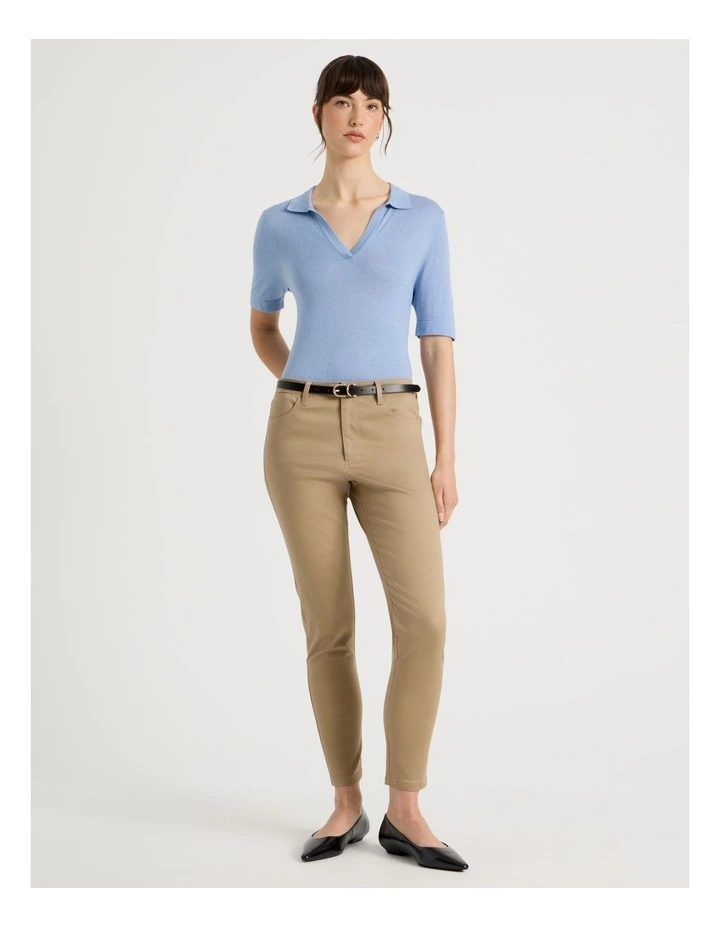 Sateen Twill Five Pocket Pant in Stone image 1