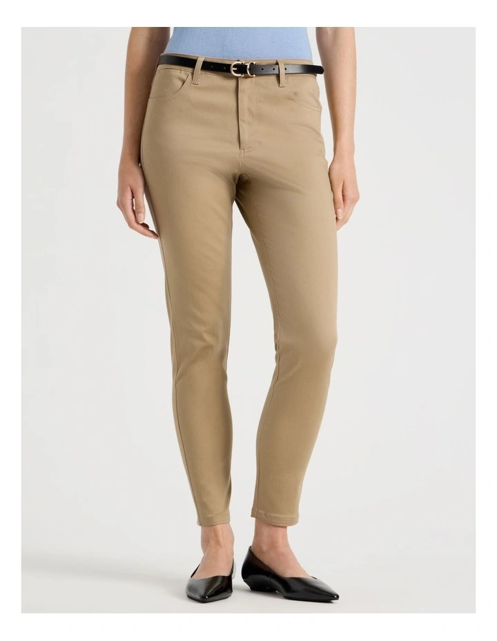 Sateen Twill Five Pocket Pant in Stone image 2