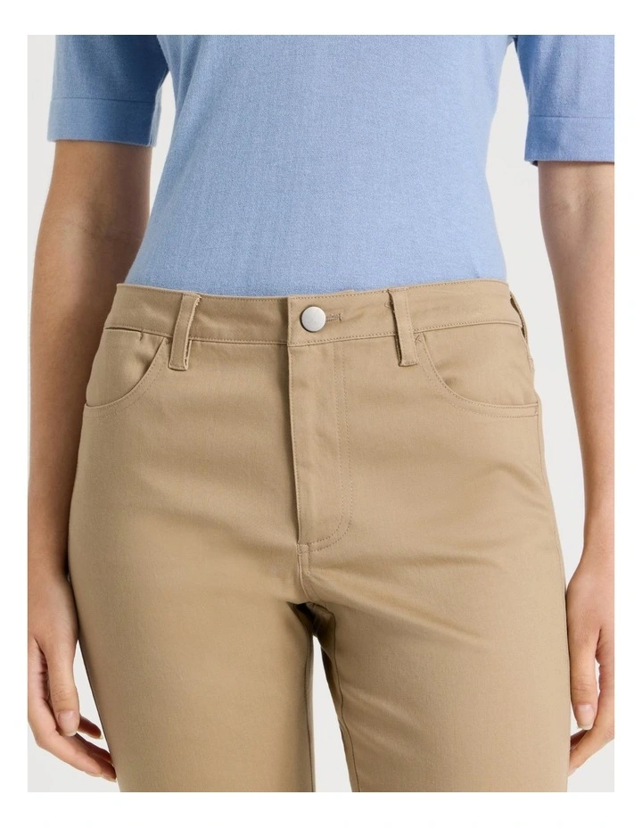 Sateen Twill Five Pocket Pant in Stone image 5