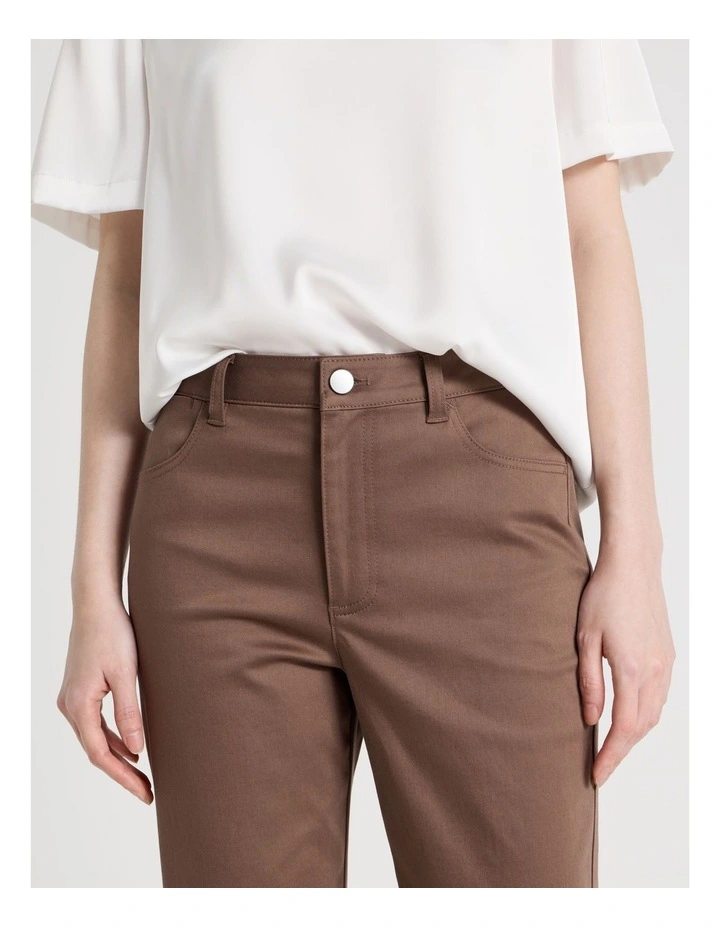 Sateen Straight 5 Pocket Pant in Mocha image 3