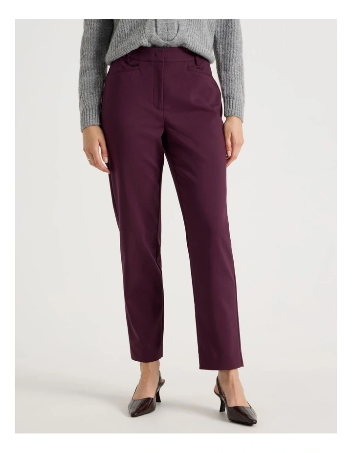 Compact Sateen Pant in Aubergine image 2