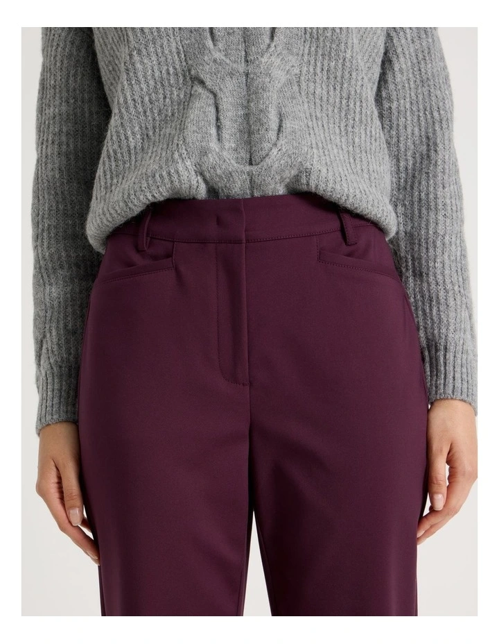 Compact Sateen Pant in Aubergine image 3