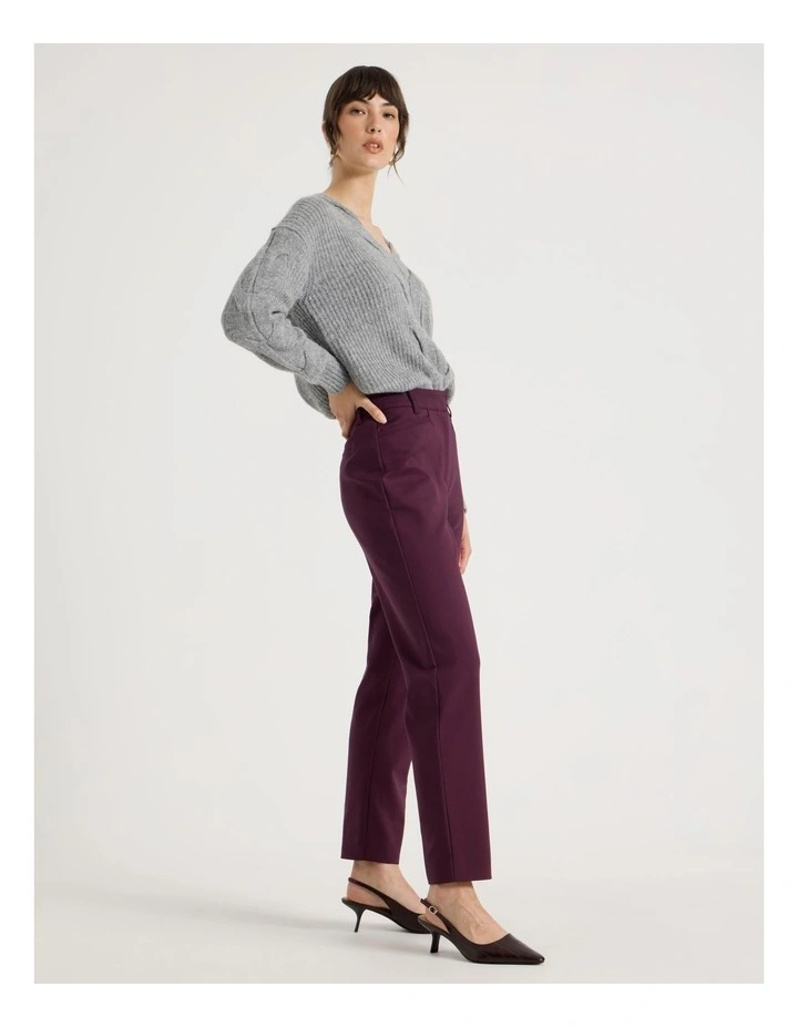 Compact Sateen Pant in Aubergine image 5