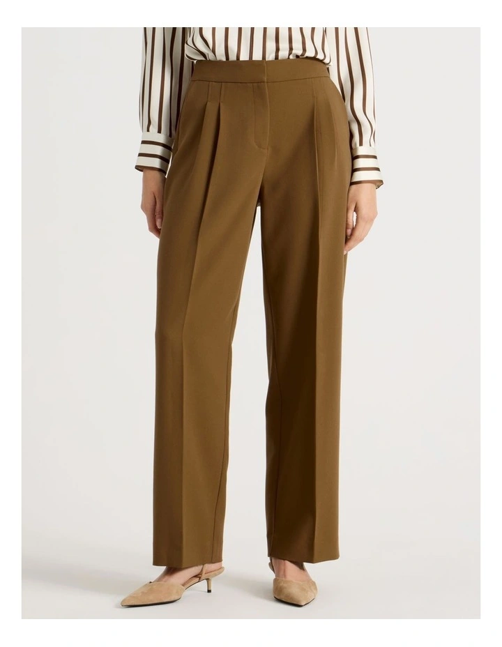 Matt Crepe Wide Leg Pant in Chestnut image 2