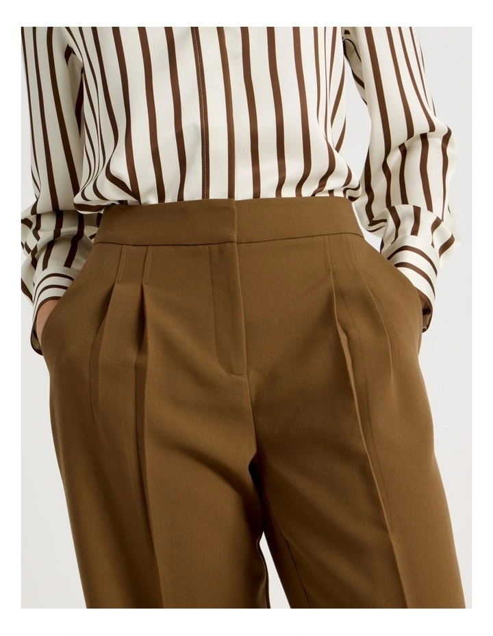 Matt Crepe Wide Leg Pant in Chestnut image 4