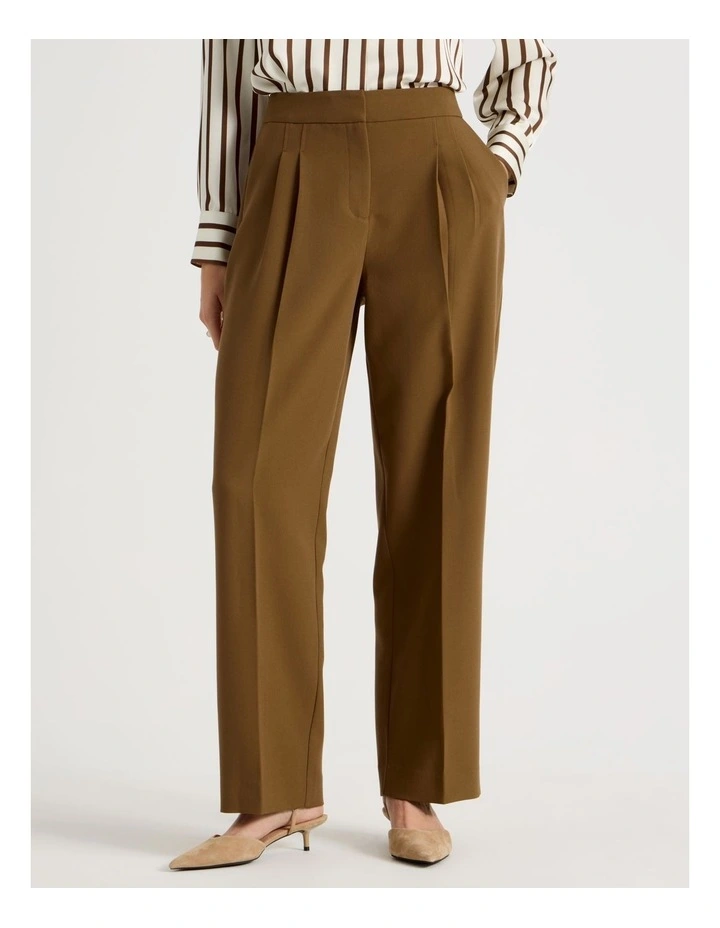 Matt Crepe Wide Leg Pant in Chestnut image 5
