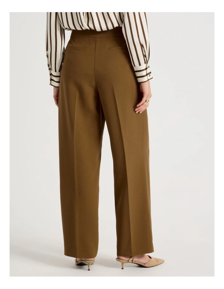 Matt Crepe Wide Leg Pant in Chestnut image 6