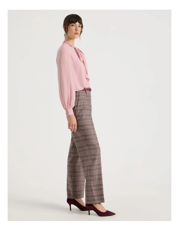 Straight Leg Pant in Pink Check image 3