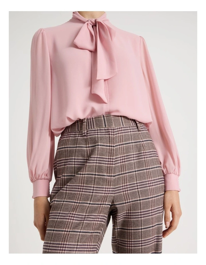 Straight Leg Pant in Pink Check image 4