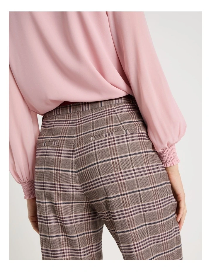 Straight Leg Pant in Pink Check image 6