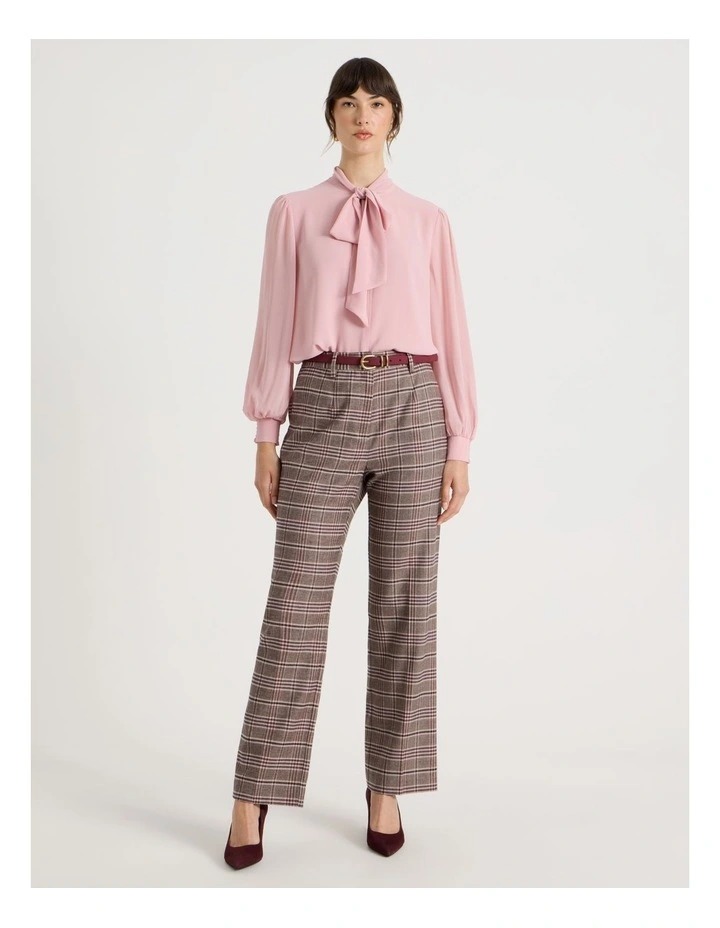 Straight Leg Pant in Pink Check image 7