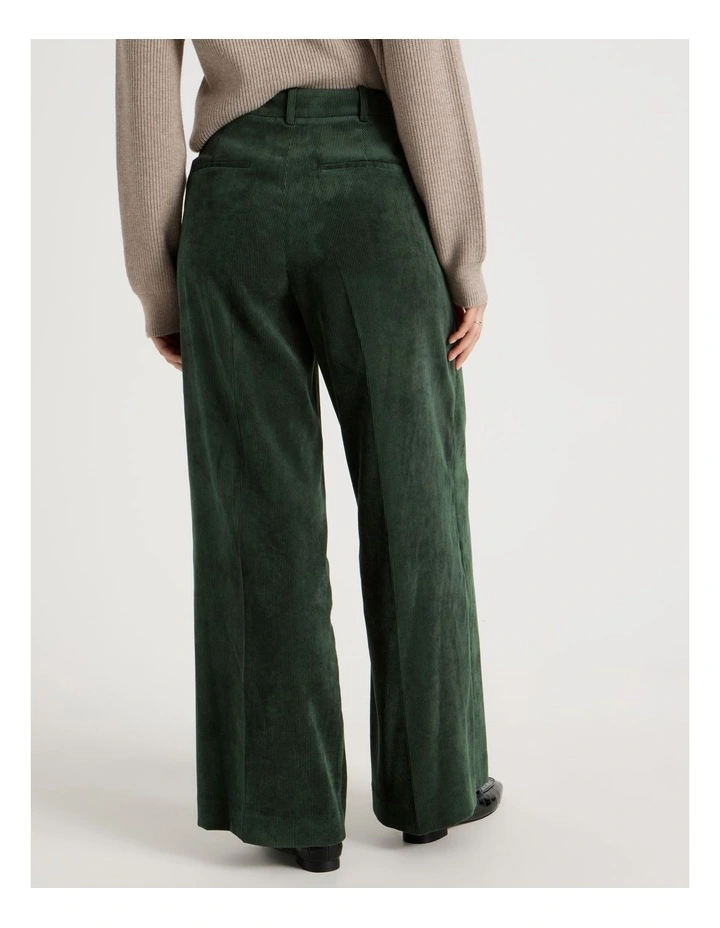 Cord Wide Leg Pant in Dark Green image 6