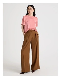 Wide Leg Pant in Tan