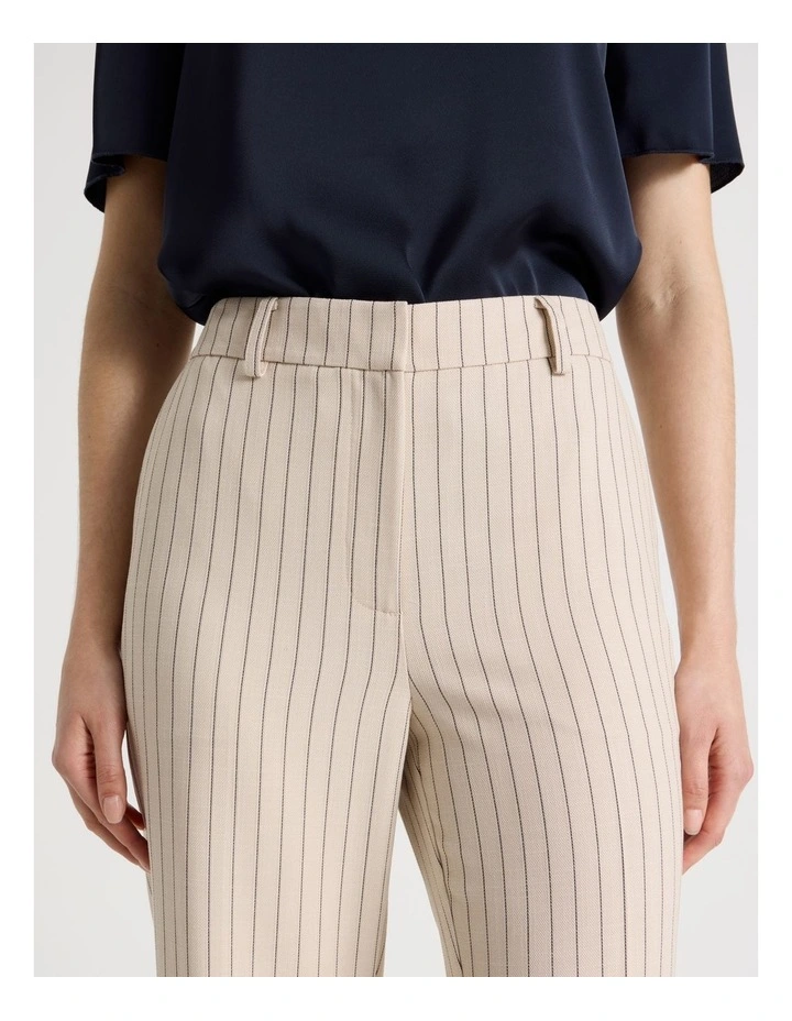 Drapey Straight Leg Pinstripe Pant in Stone image 3