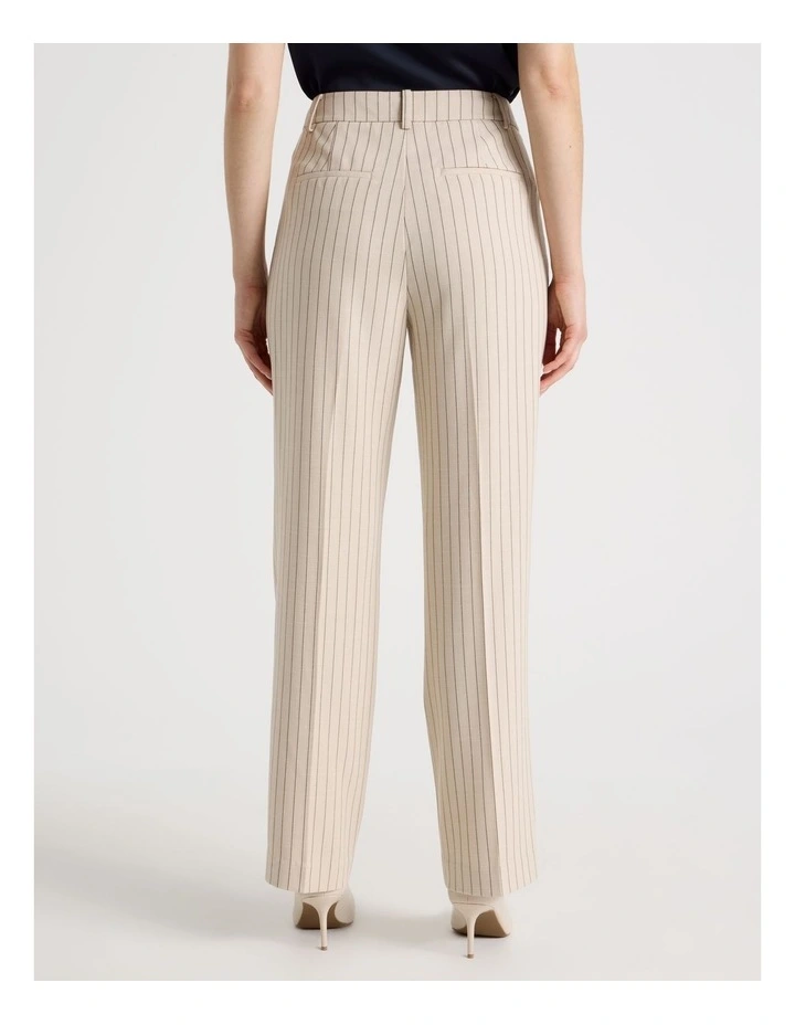 Drapey Straight Leg Pinstripe Pant in Stone image 5