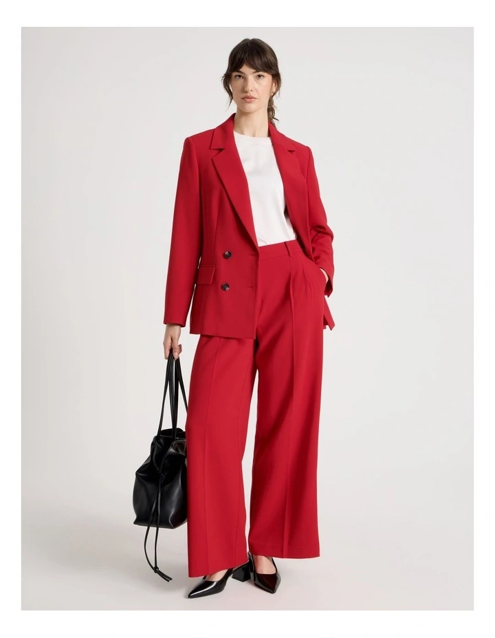 Wide Leg Suit Pant in Red image 1