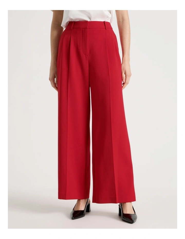 Wide Leg Suit Pant in Red image 2