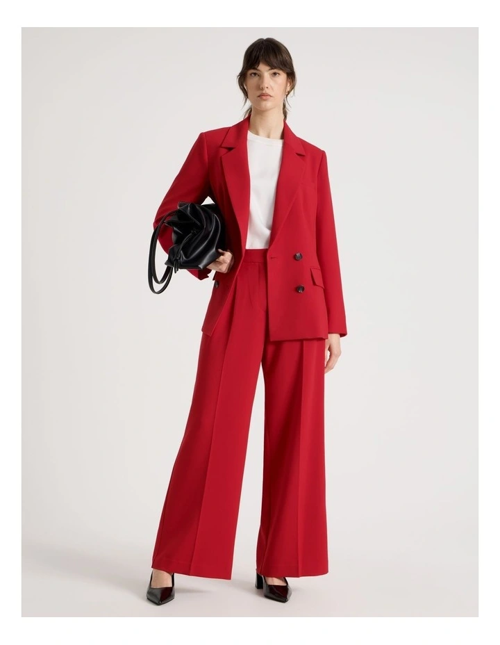 Wide Leg Suit Pant in Red image 3