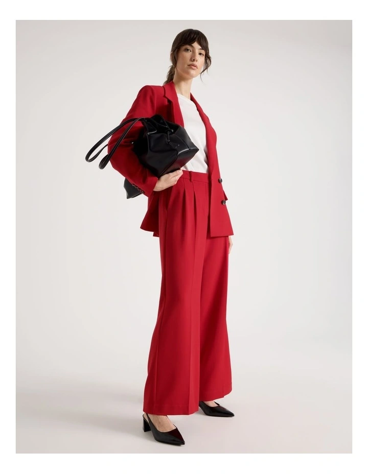 Wide Leg Suit Pant in Red image 4