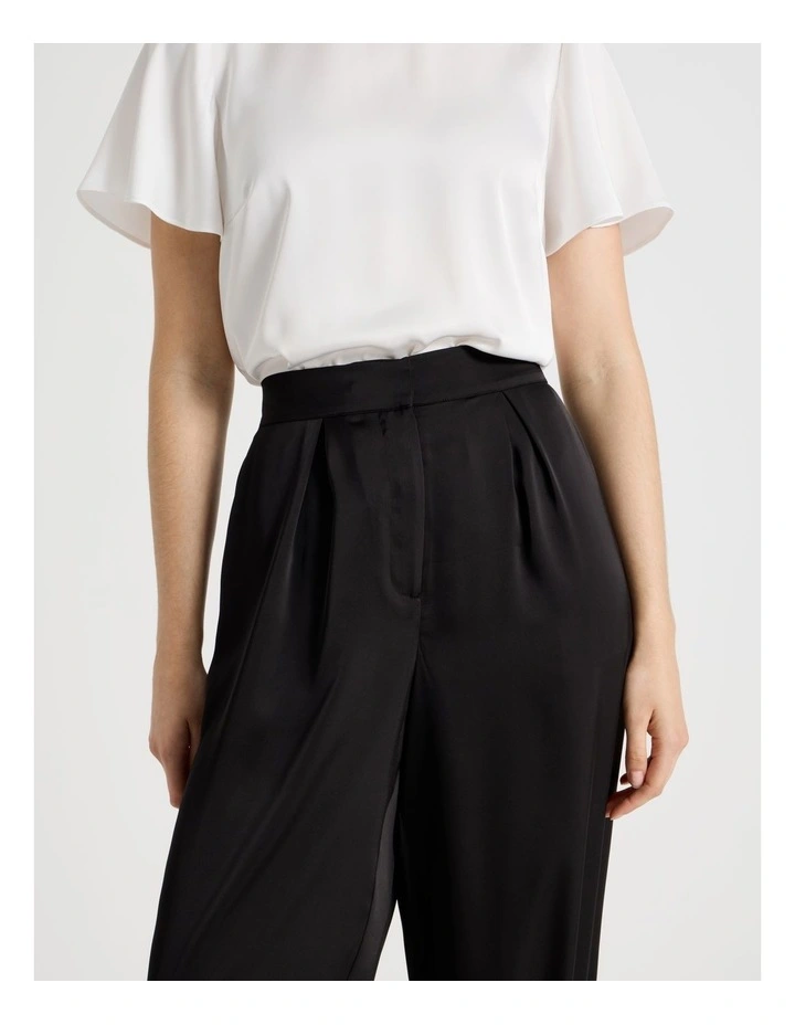 Satin Harem Pant in Black image 3