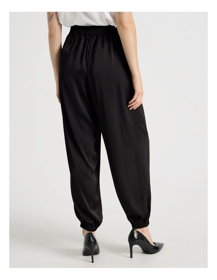 Satin Harem Pant in Black image 6