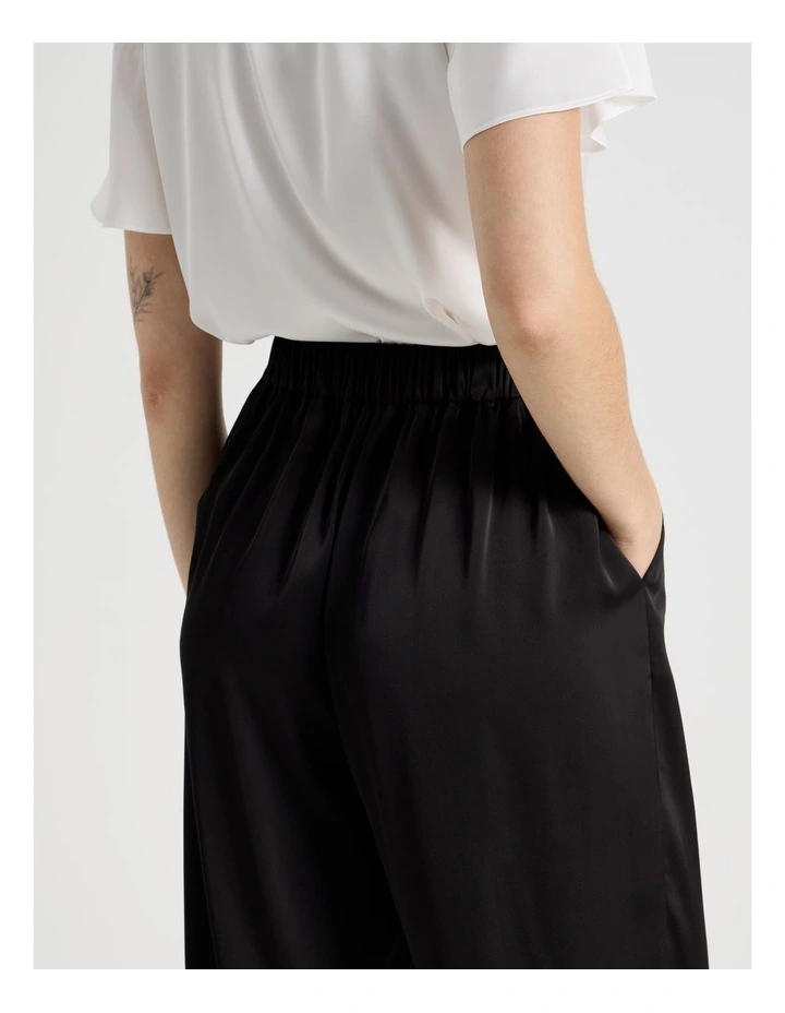 Satin Harem Pant in Black image 7