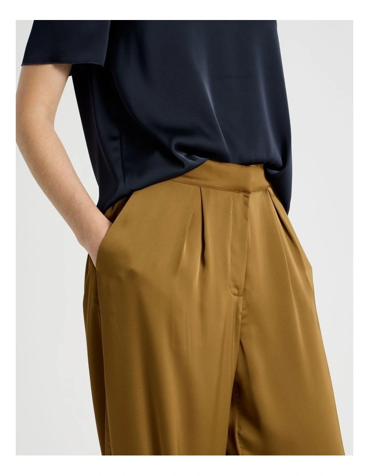 Satin Harem Pant in Khaki image 4