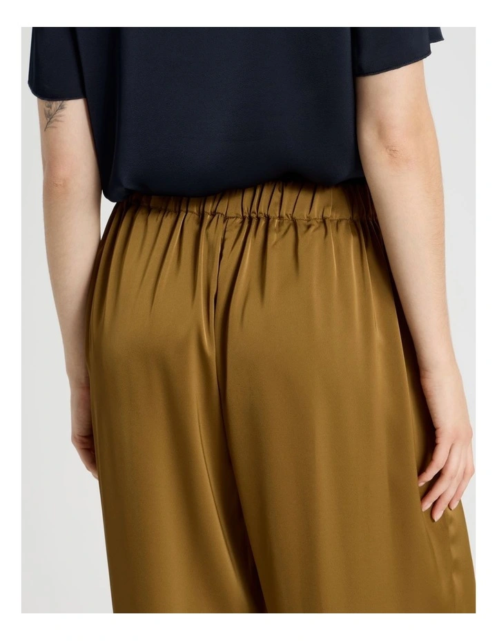 Satin Harem Pant in Khaki image 7