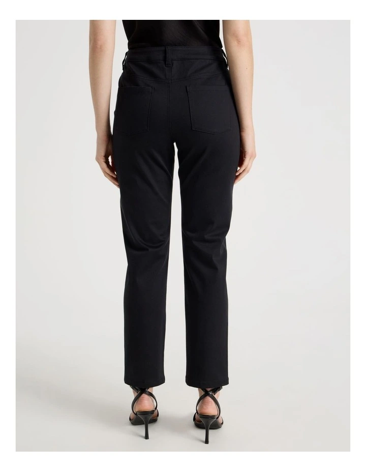 Sateen Straight 5 Pocket Pant in Black image 6