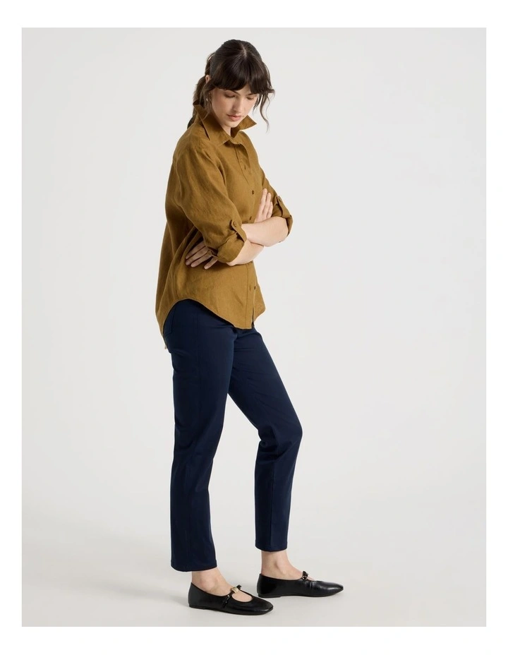 Sateen Straight 5 Pocket Pant in Navy image 1