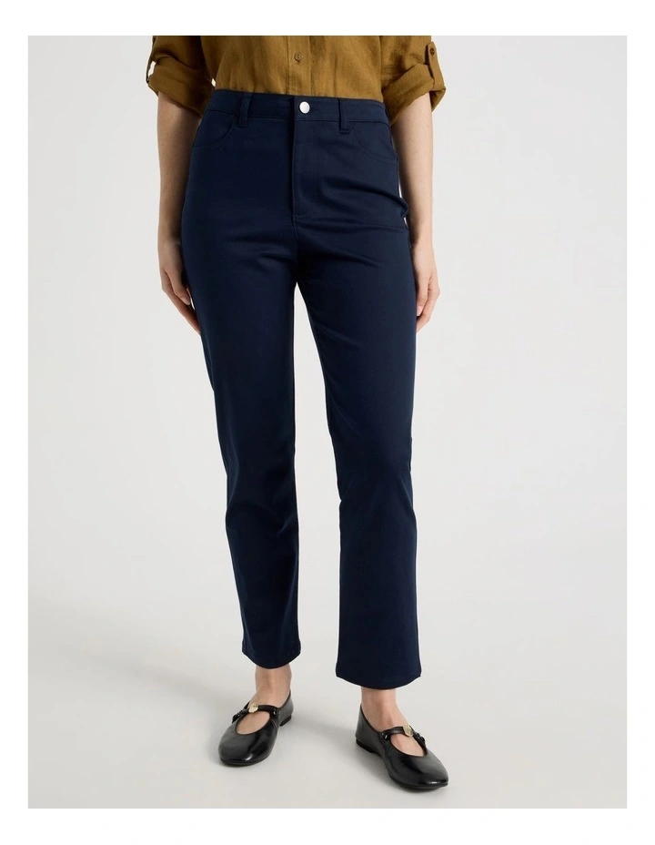 Sateen Straight 5 Pocket Pant in Navy image 2
