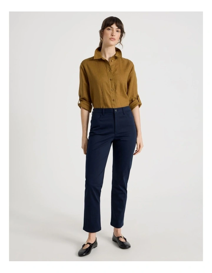 Sateen Straight 5 Pocket Pant in Navy image 4