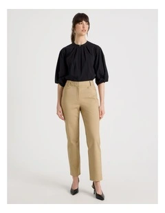 Compact Sateen Pant in Stone