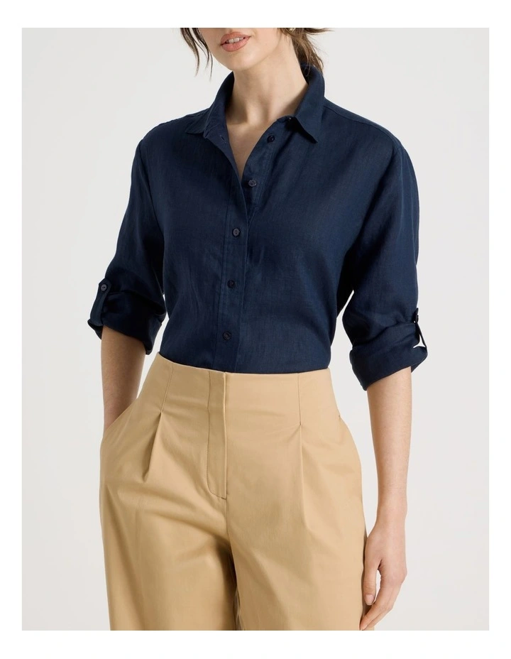 Cropped Cotton Pant in Stone image 3