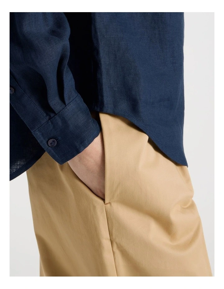 Cropped Cotton Pant in Stone image 4