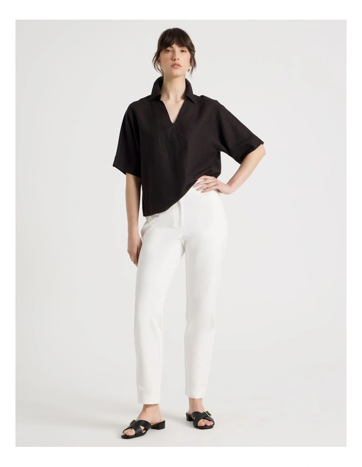Compact Sateen Pant in White image 1