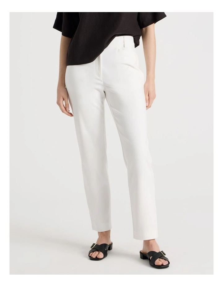 Compact Sateen Pant in White image 2