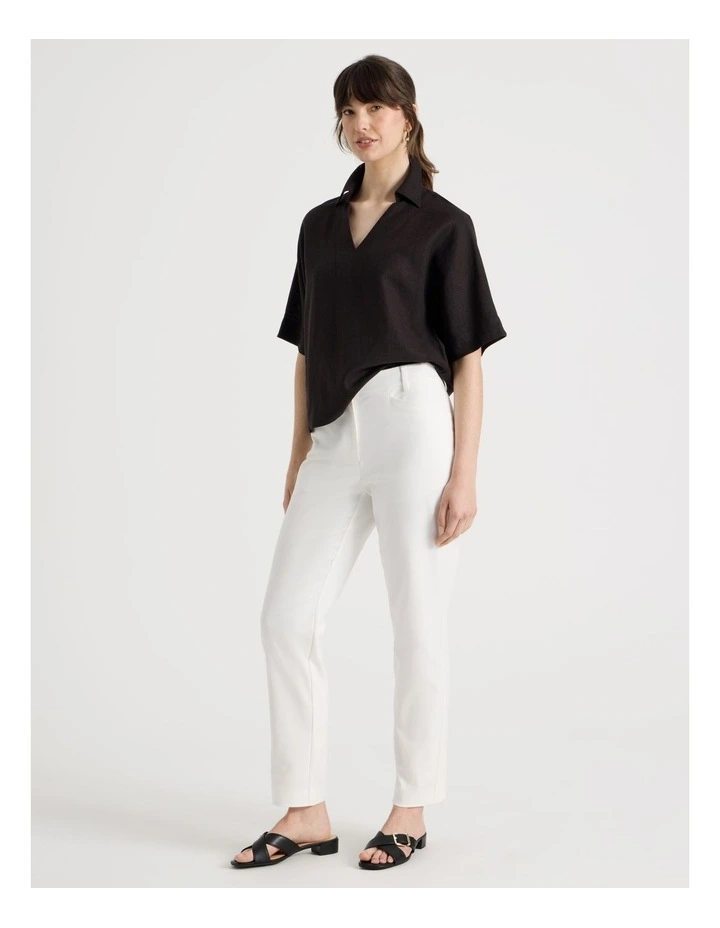 Compact Sateen Pant in White image 3