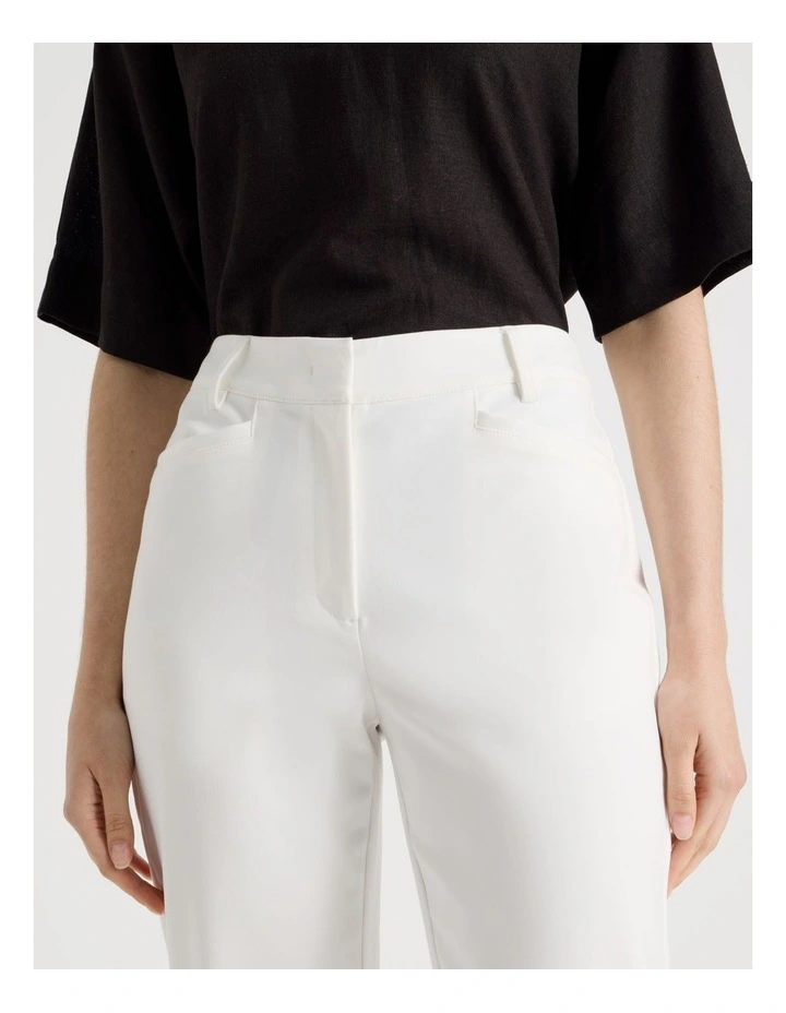 Compact Sateen Pant in White image 4